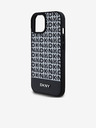 DKNY PU Leather Repeat Pattern Bottom Stripe MagSafe Back Cover pentru iPhone 15 negru DKNY