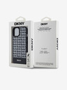 DKNY PU Leather Repeat Pattern Bottom Stripe MagSafe Back Cover pentru iPhone 15 negru DKNY