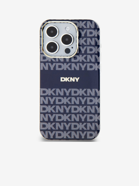 DKNY PC/TPU Repeat Pattern Tonal Stripe Magsafe Back Cover pentru iPhone 15 Pro albastru DKNY