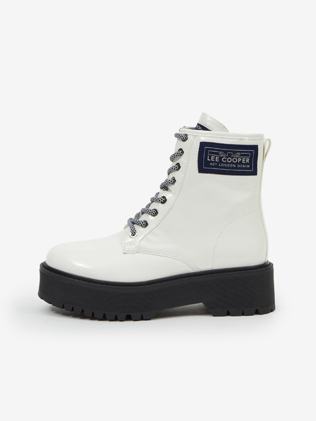 Lee Cooper Botine cu platformă Lee Cooper albe, de damă