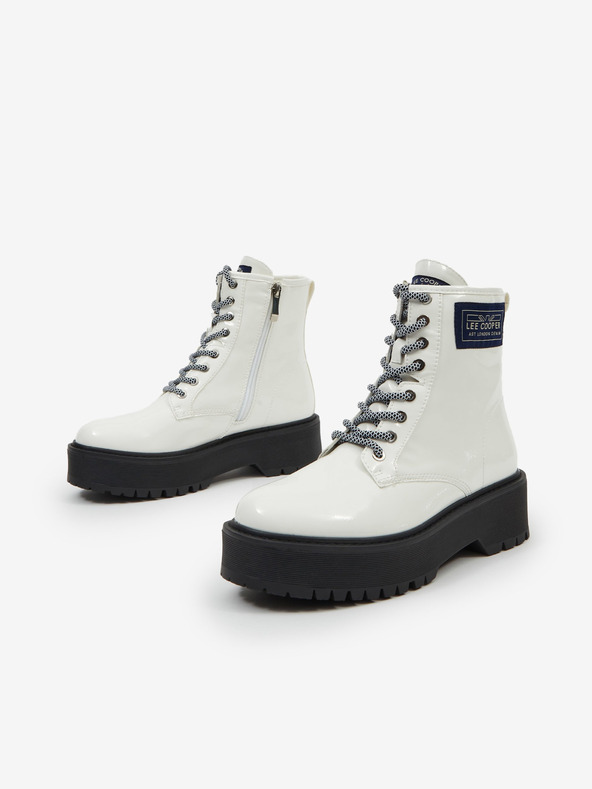 Lee Cooper Botine cu platformă Lee Cooper albe, de damă