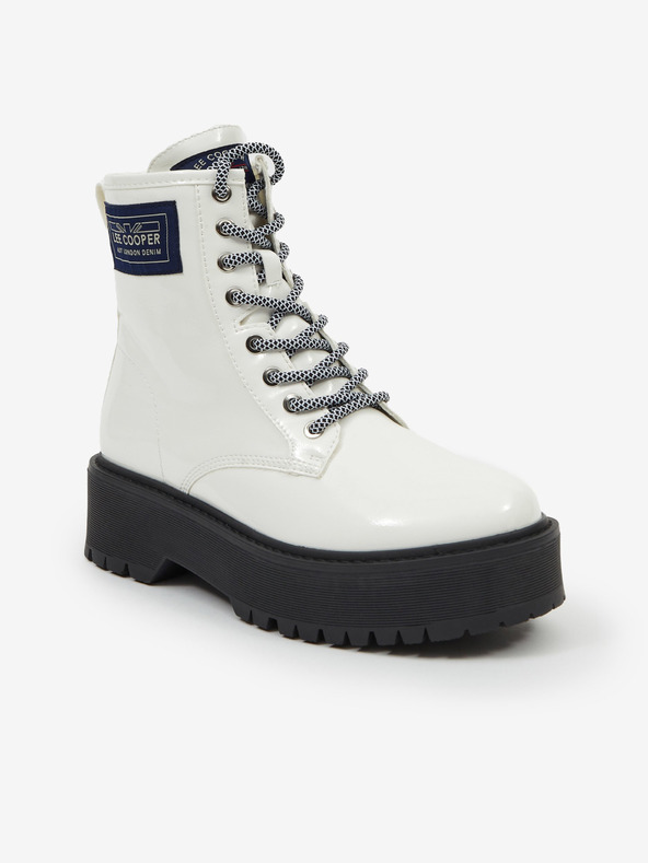 Lee Cooper Botine cu platformă Lee Cooper albe, de damă