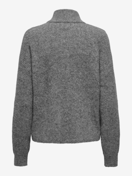 ONLY Pulover cu fermoar gri pentru femei ONLY Tokyo