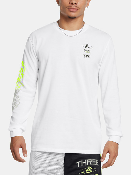 Under Armour Tricou Under Armour Curry HW Verbiage LS Tee-WHT pentru bărbați