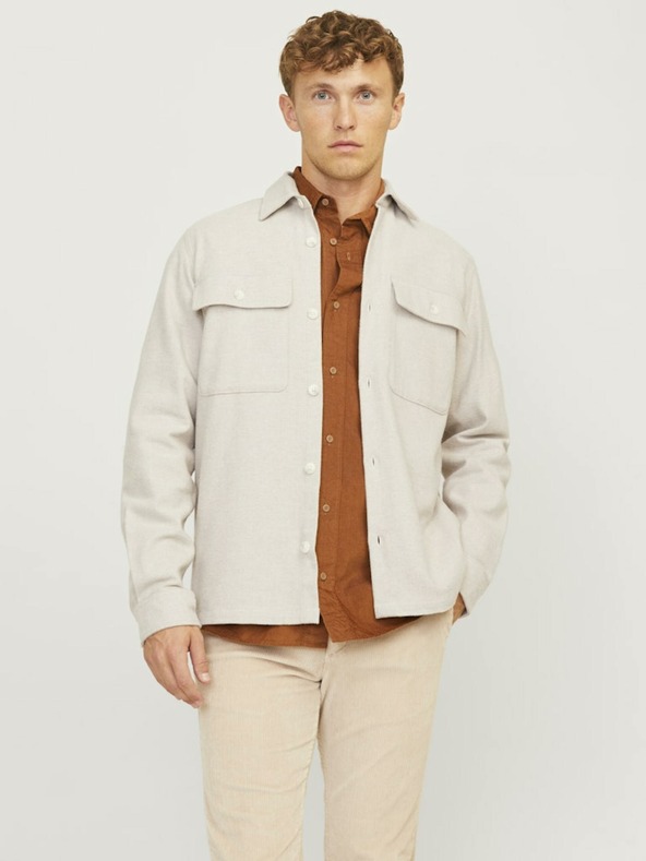 Jack & Jones Jack & Jones Raymond jachetă de cămașă ușoară bej pentru bărbați