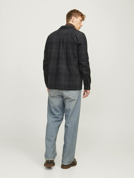 Jack & Jones Jachetă cămașă ușoară Jack & Jones Raymond neagră și gri pentru bărbați