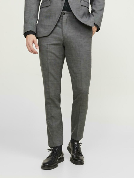 Jack & Jones Pantaloni de costum din amestec de lână gri închis pentru bărbați Jack & Jones Solaris
