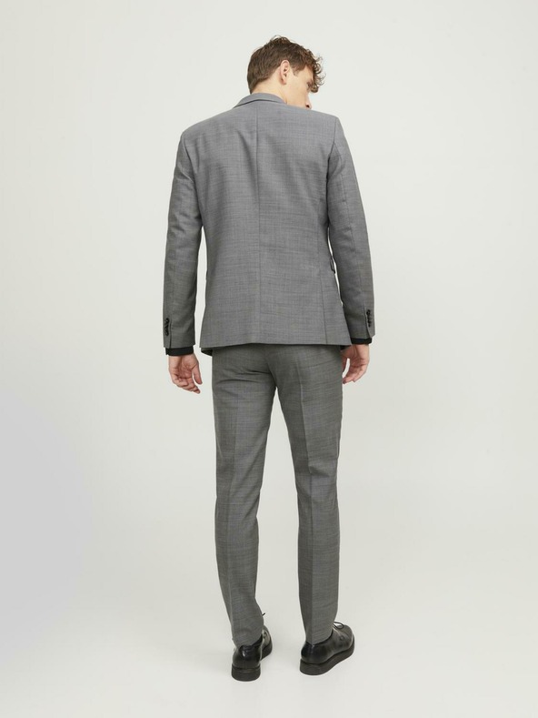 Jack & Jones Pantaloni de costum din amestec de lână gri închis pentru bărbați Jack & Jones Solaris