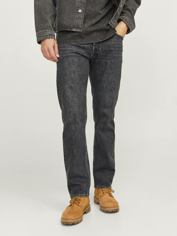 Jack & Jones Blugi negri pentru bărbați cu croială dreaptă Jack & Jones Chris