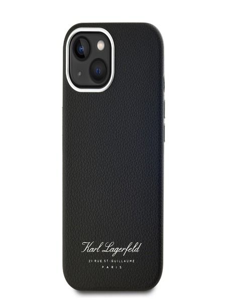 Karl Lagerfeld Copertă spate Grained PU Hotel RSG pentru iPhone 15 negru Karl Lagerfeld