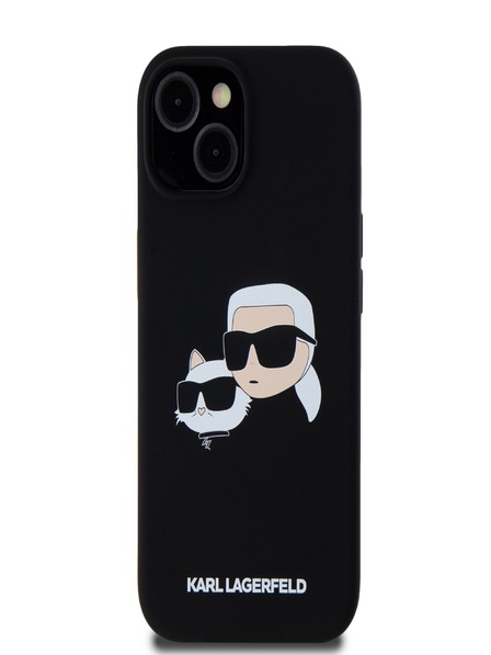 Karl Lagerfeld Silicon lichid Double Heads Magsafe Back Cover pentru iPhone 15 Pro Max negru Karl Lagerfeld
