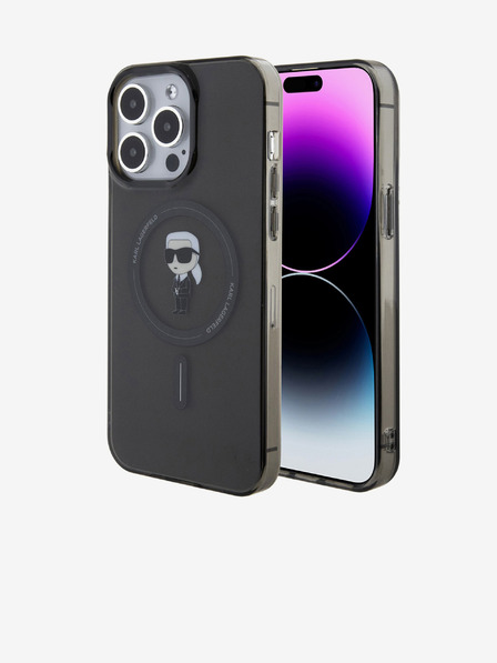 Karl Lagerfeld IML Ikonik MagSafe Back Cover pentru iPhone 15 Pro Max negru Karl Lagerfeld