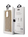 Karl Lagerfeld PU piele Monogramă Metal Logo MagSafe Back Cover pentru iPhone 14 Pro Max Bej Karl Lagerfeld