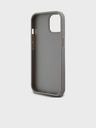 DKNY PU Leather Repeat Pattern Tonal Stripe Back Cover pentru iPhone 15 bej DKNY