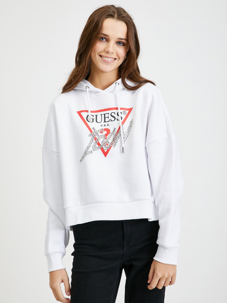 Guess Hanorac supradimensionat alb pentru femei Guess