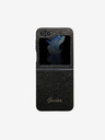 Guess Guess PC/TPU Glitter Flakes Metal Logo Back Cover pentru Samsung Galaxy Z Flip 5 Negru