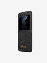 Guess Guess PC/TPU Glitter Flakes Metal Logo Back Cover pentru Samsung Galaxy Z Flip 5 Negru