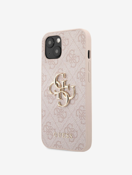 Guess Guess PU 4G Metal Logo Back Cover pentru iPhone 13 roz