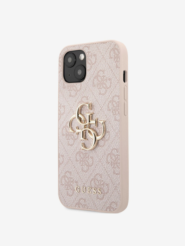 Guess Guess PU 4G Metal Logo Back Cover pentru iPhone 13 roz