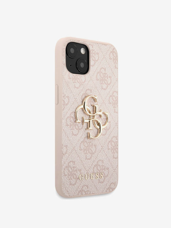 Guess Guess PU 4G Metal Logo Back Cover pentru iPhone 13 roz