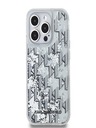 Karl Lagerfeld Liquid Glitter Monogram Gradient Back Cover pentru iPhone 14 Pro White Karl Lagerfeld