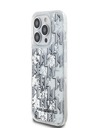 Karl Lagerfeld Liquid Glitter Monogram Gradient Back Cover pentru iPhone 14 Pro White Karl Lagerfeld