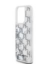 Karl Lagerfeld Liquid Glitter Monogram Gradient Back Cover pentru iPhone 14 Pro White Karl Lagerfeld