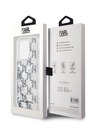 Karl Lagerfeld Liquid Glitter Monogram Gradient Back Cover pentru iPhone 14 Pro White Karl Lagerfeld