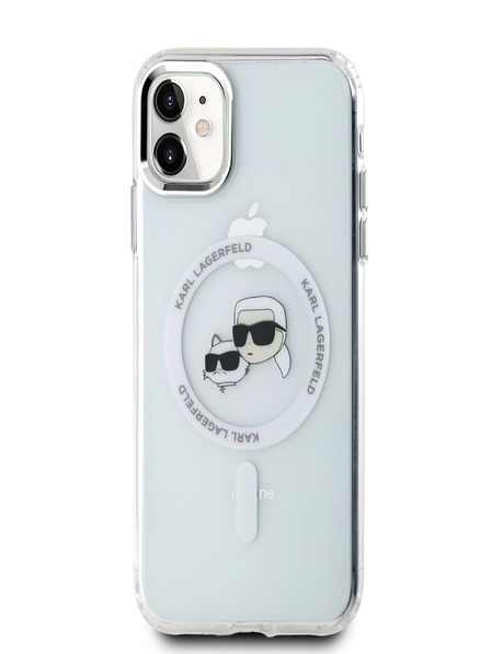Karl Lagerfeld Karl Lagerfeld IML K&CH Heads Metal Frame MagSafe Back Cover pentru iPhone 11 Transparent