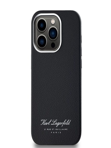 Karl Lagerfeld Copertă spate Grained PU Hotel RSG pentru iPhone 14 Pro negru Karl Lagerfeld