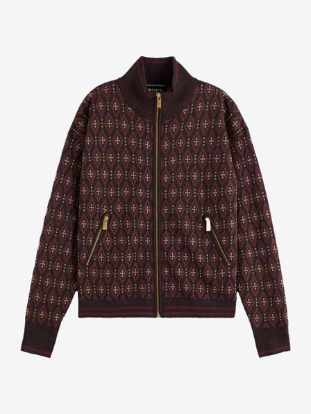 Scotch & Soda Bomber cu model pentru femei, burgundy Scotch & Soda