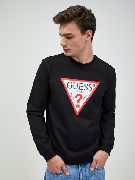 Guess Tricou negru Guess Audley pentru bărbați