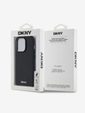 DKNY PU piele Silver Metal Logo Magsafe Back Cover pentru iPhone 14 Pro Max negru DKNY