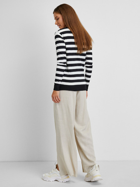 Guess Pulover ușor cu dungi albe și negre pentru femei Guess Anne