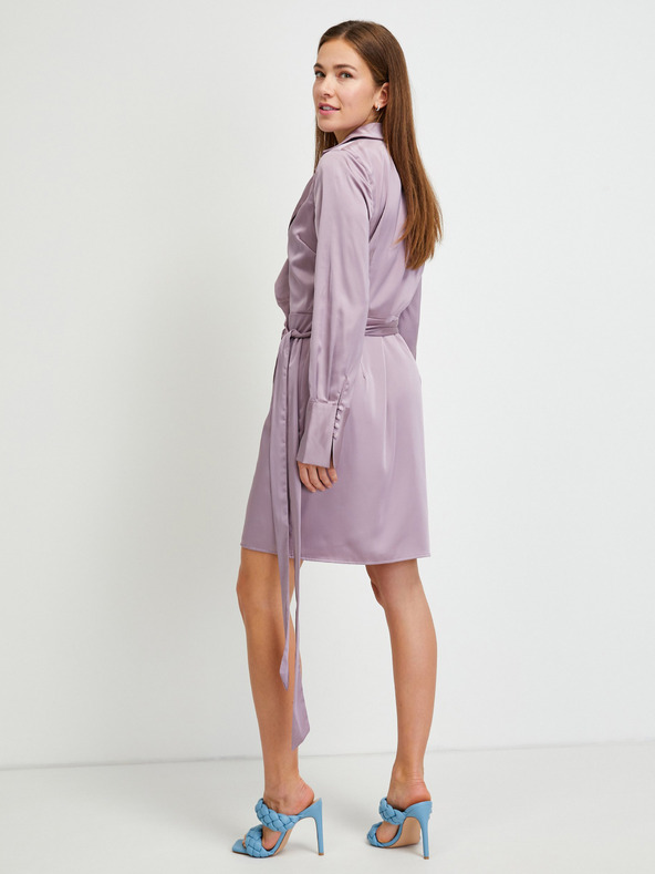 Guess Rochie de damă Guess violet deschis cu înveliș strălucitor