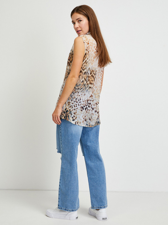 Guess Cămașă cu model pentru femei, maro deschis Guess