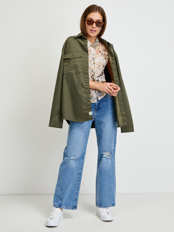 Guess Cămașă cu model pentru femei, maro deschis Guess