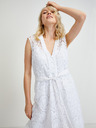 Guess Rochie scurtă cu dantelă albă pentru femei, cu cravată Guess Mykonos