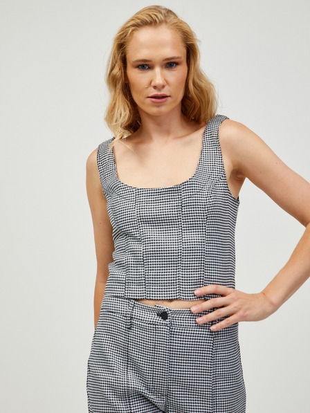 Guess Top negru în carouri Guess Aude