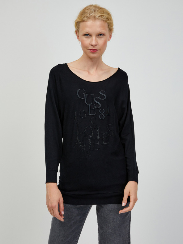 Guess Pulover ușor negru pentru femei Guess Carole
