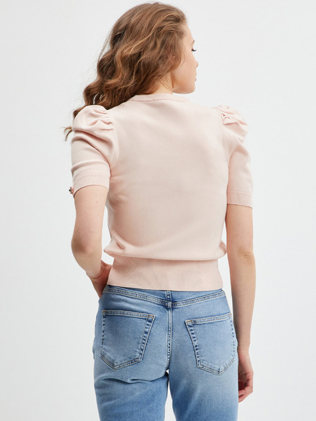Guess Pulover cu mânecă scurtă, roz deschis, pentru femei Guess Emma