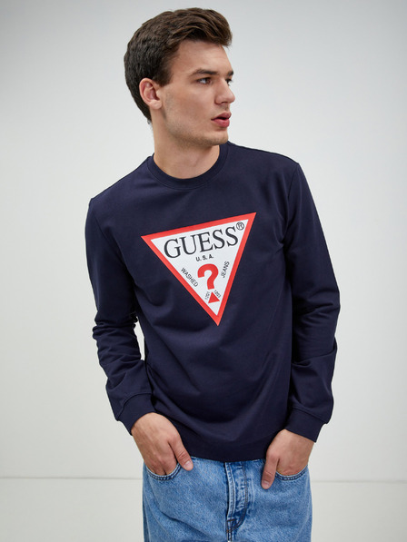 Guess Cămașă cu mânecă lungă Guess Audley albastru închis pentru bărbați