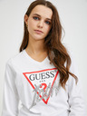 Guess Tricou alb cu mânecă lungă pentru femei Guess Icon