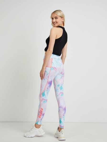 Guess Leggings cu model pentru femei roz, albastru și alb Guess Alice