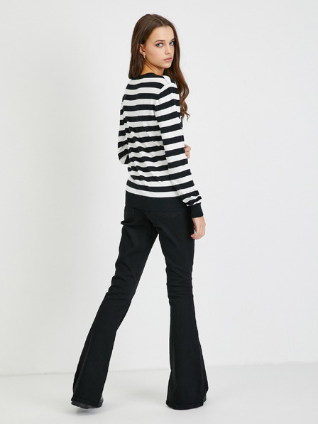 Guess Pulover cu dungi albe și negre pentru femei Guess Pascale
