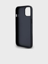 DKNY PU Leather Repeat Pattern Tonal Stripe Back Cover pentru iPhone 14 negru DKNY