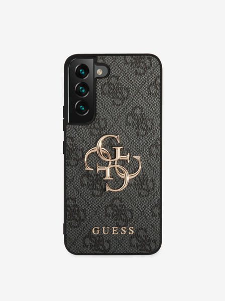 Guess PU 4G Metal Logo Zadní Kryt pro Samsung Galaxy S23 Grey Carcasa de telefon