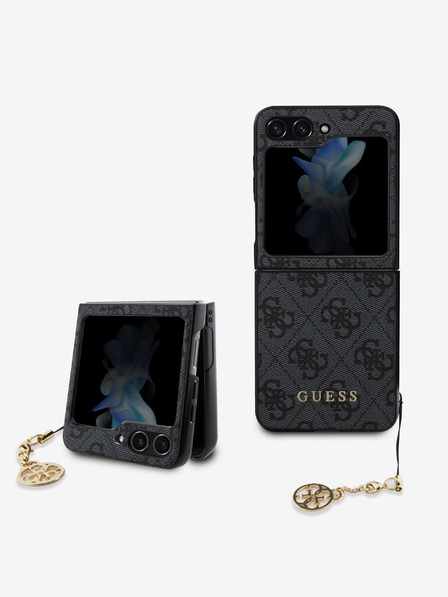 Guess 4G Charm Zadní Kryt pro Samsung Galaxy Z Flip 5 Grey Carcasa de telefon