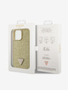 Guess Guess Rhinestones Triangle Metal Logo Cover pentru iPhone 14 Pro Max Gold