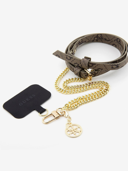 Guess Guess Crossbody Strap PU 4G Chain with Charm Gold/Brown